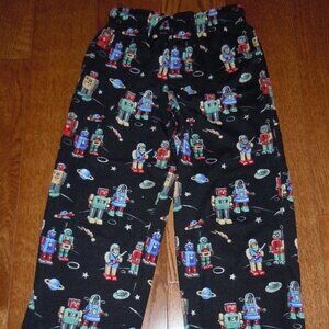 NICK & NORA YOUTH PAJAMA PANTS ROBOT SPACE SHIP SZ 8 MED w/POCKETS EUC